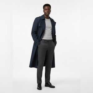 Men's VINTAGE John Weitz Navy Trench Coat 40S 40